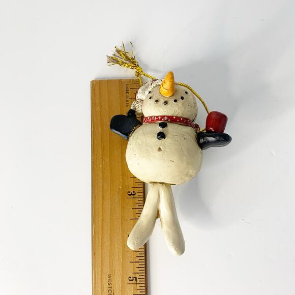 Bert Anderson Collection Snowman Holding Apple Christmas Ornament - Picture 5 of 5